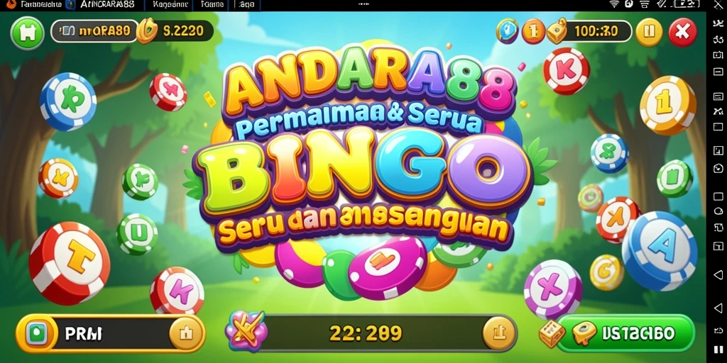 Tampilan utama gameplay Bingo ANDARA88 dengan interaksi seru.