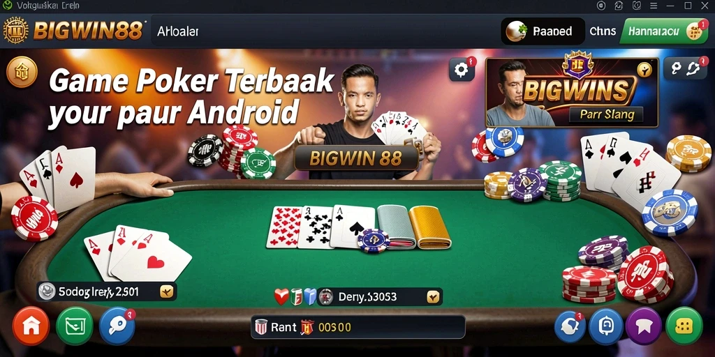 Tampilan gameplay poker seru di BIGWIN88.