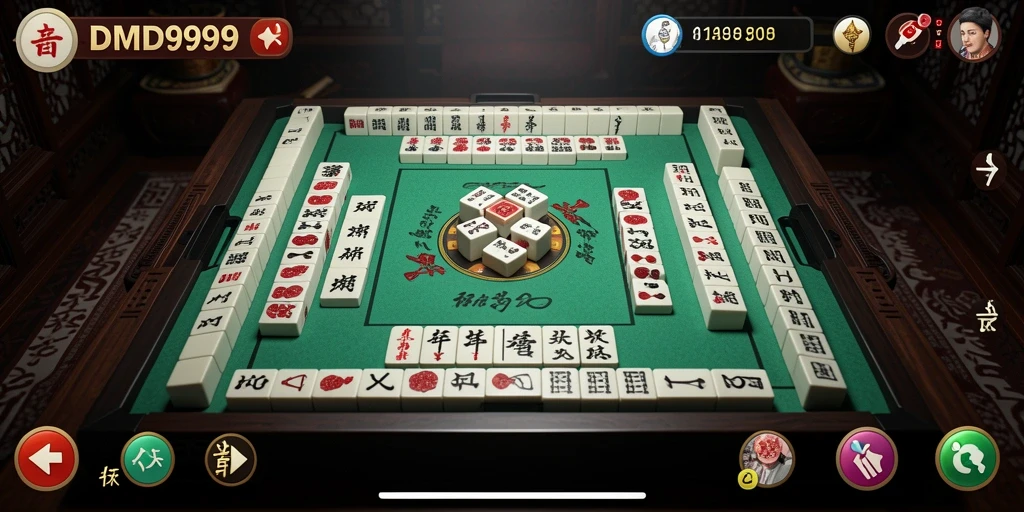 Tampilan menarik dari gameplay DMD999 yang penuh tantangan Mahjong.