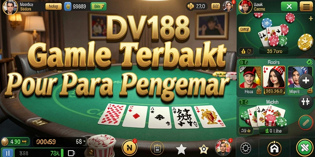 Tangkapan layar utama dari gameplay poker di DV188