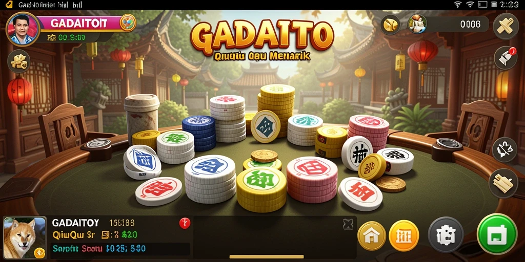 Screenshot GADAITOTO menampilkan aksi seru permainan QiuQiu.