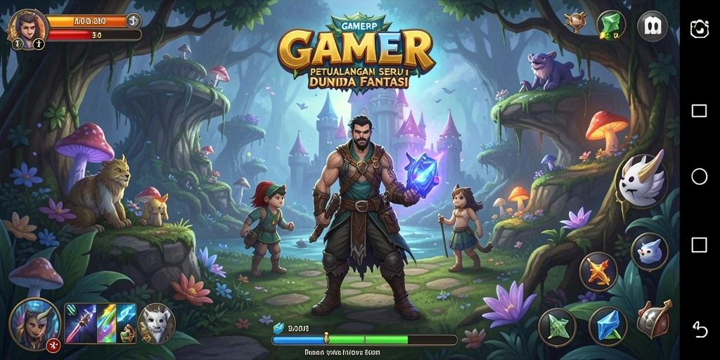 Tampilan gameplay GAMERP yang menakjubkan dan penuh aksi petualangan.