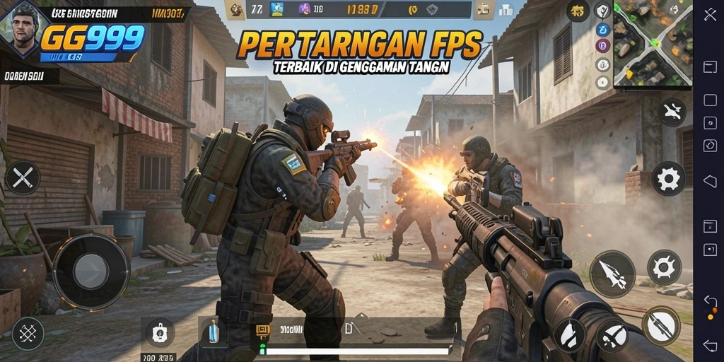 Screenshot GG999 menunjukkan aksi tembak-menembak yang memukau.