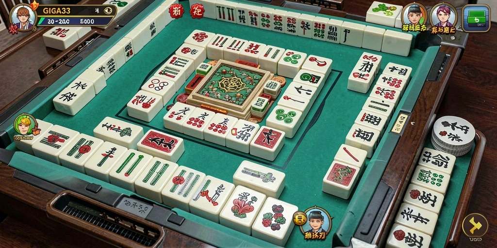 Tampilan gameplay GIGA33 yang mengasyikkan dalam permainan Mahjong.