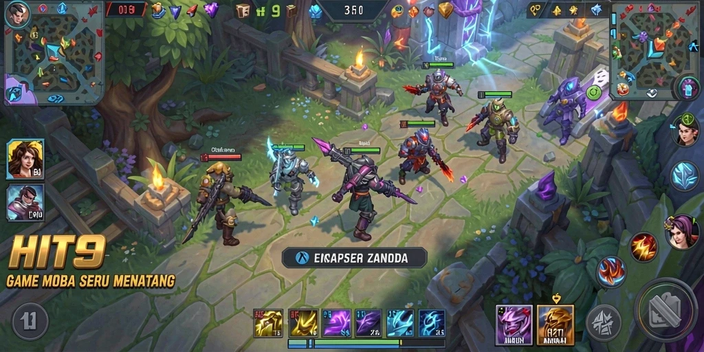 Tampilan gameplay seru dan intens saat bertarung di HIT9.