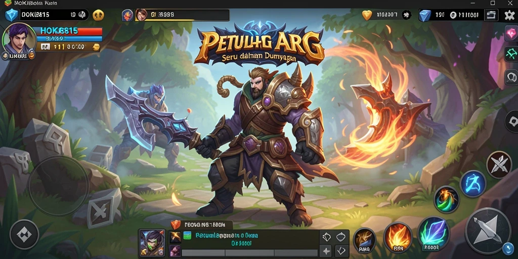 Tampilan gameplay seru dan mendebarkan dari HOKI8815, saat bertarung di dunia fantasi.