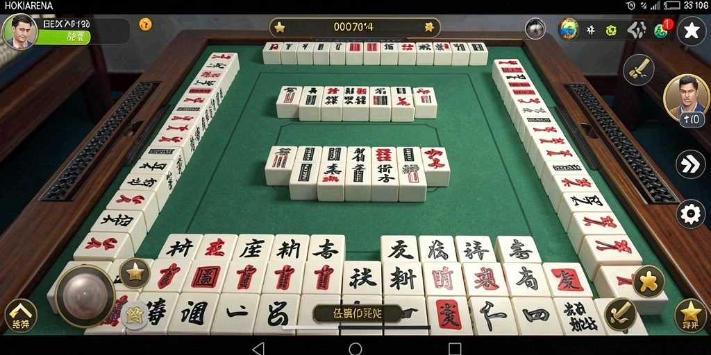 Tampilan gameplay Mahjong yang menarik di HOKIARENA.