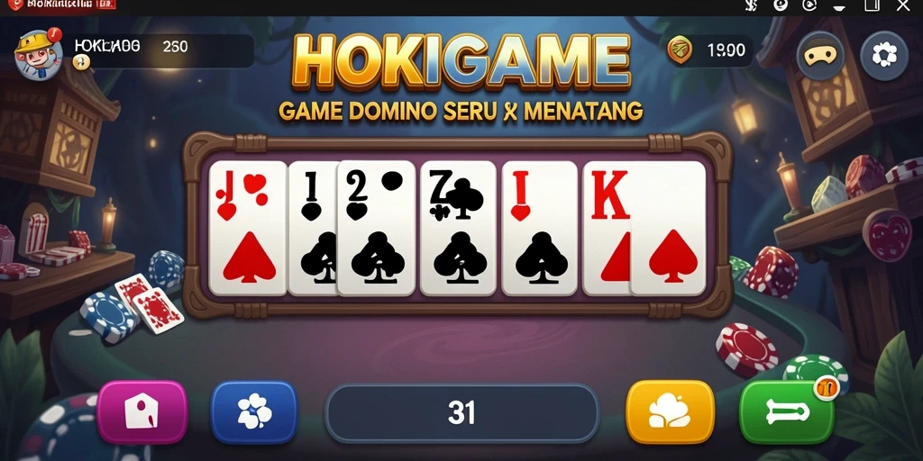 Tampilan menarik gameplay HOKIGAME saat bermain Domino.