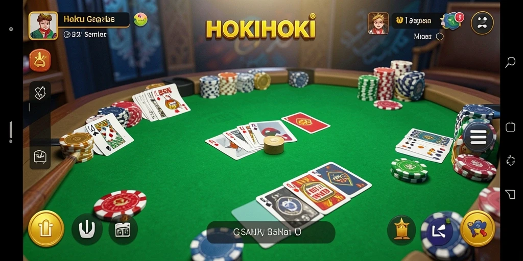 Tampilan gameplay Gaple yang seru di HOKIHOKI.
