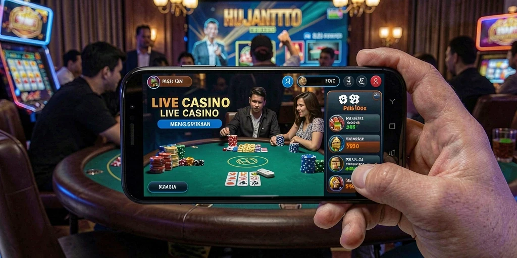 Gameplay seru Live Casino di HUJANTOTO dengan dealer profesional.