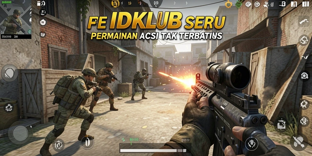 Gameplay seru dengan aksi cepat dalam IDKLUB FPS.