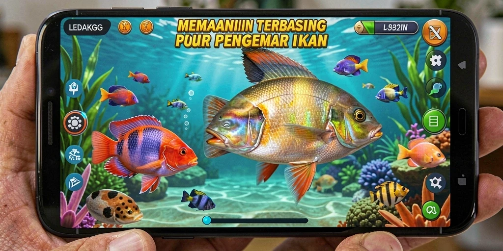 Gameplay LEDAKGG menampilkan pengalaman memancing yang mendebarkan.