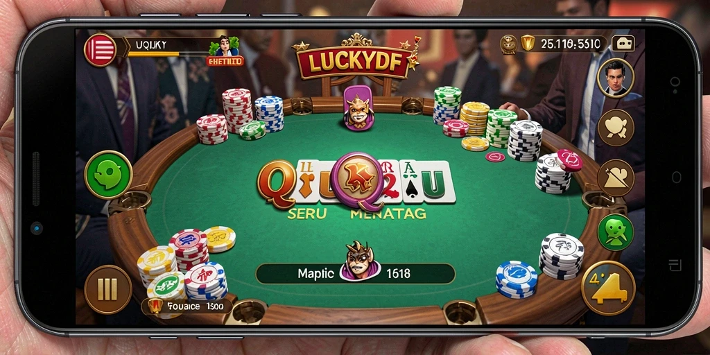 Tampilan gameplay QiuQiu yang menegangkan dari LUCKYDF.