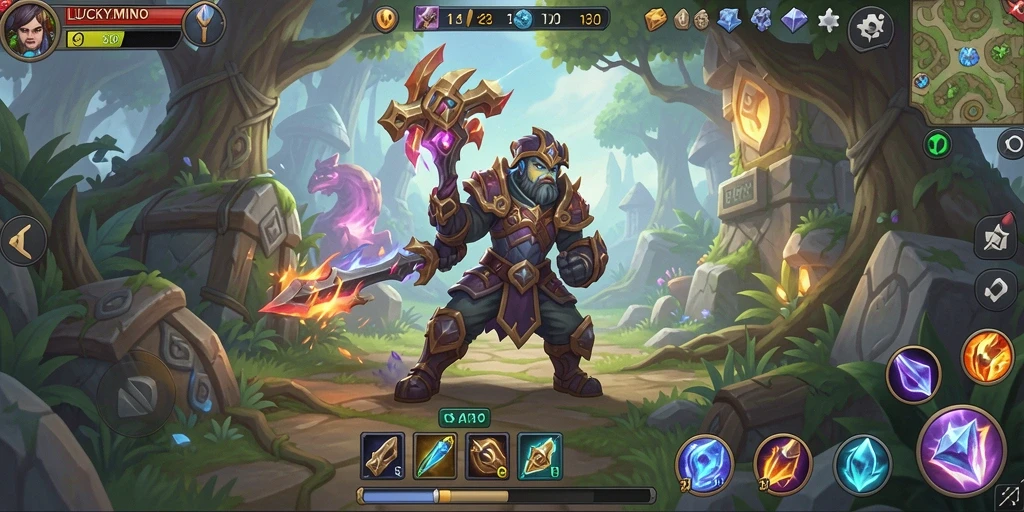 Tangkapan layar gameplay ARPG LUCKYMINO yang menampilkan aksi seru.