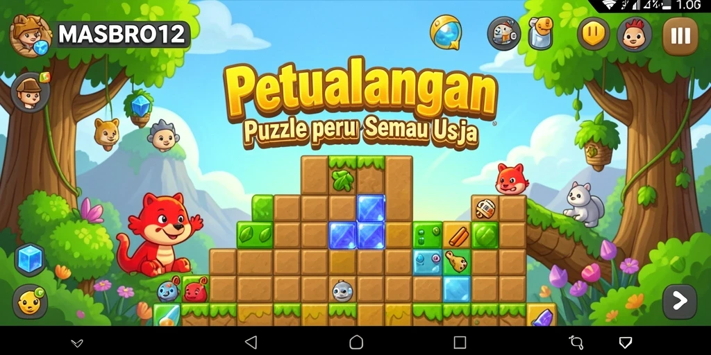 Tampilan gameplay <strong>MASBRO12</strong> yang menantang dan menarik.