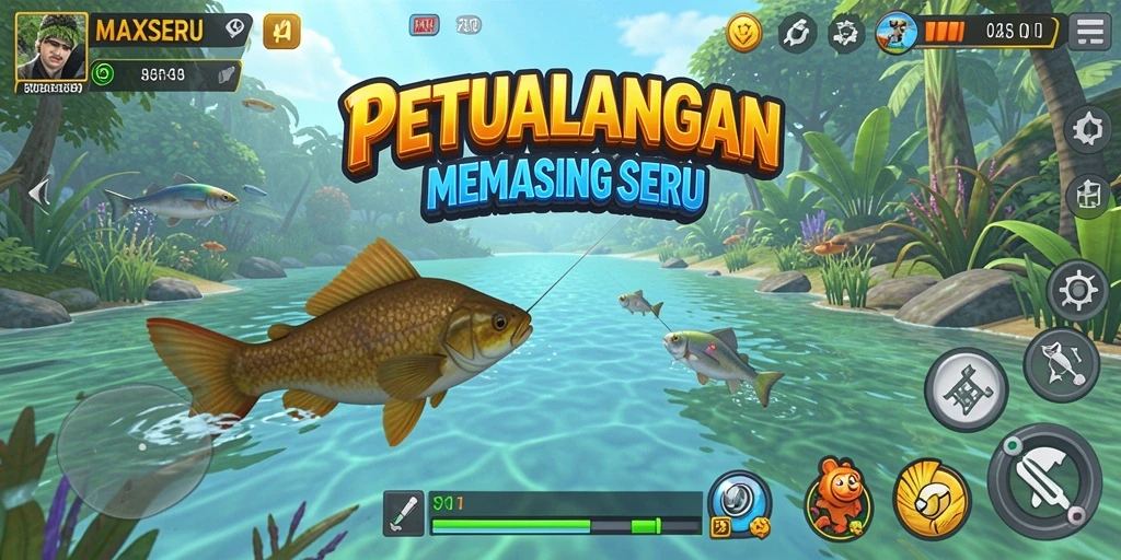 Tangkapan ikan besar dalam gameplay seru MAXSERU.