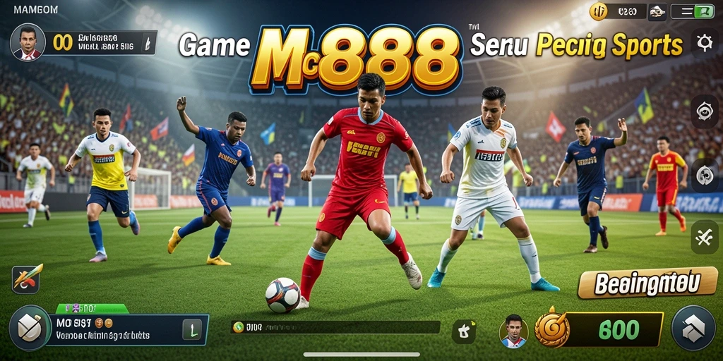 Tampilan gameplay seru dalam <strong>MC888</strong> yang memperlihatkan aksi olahraga mendebarkan.