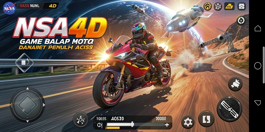 Gameplay seru balap motor di NASA4D dengan lintasan menantang.
