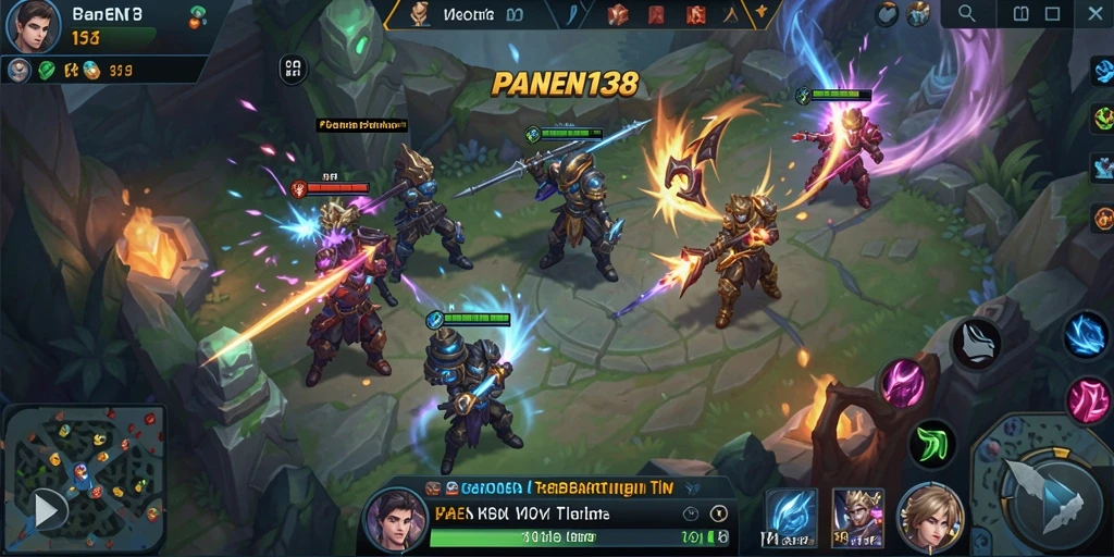 Screenshot utama dari gameplay seru PANEN138 di arena MOBA.