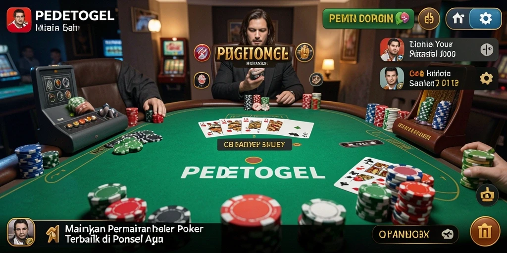 Tampilan menarik gameplay Poker PEDETOGEL dengan pengalaman bermain yang seru.