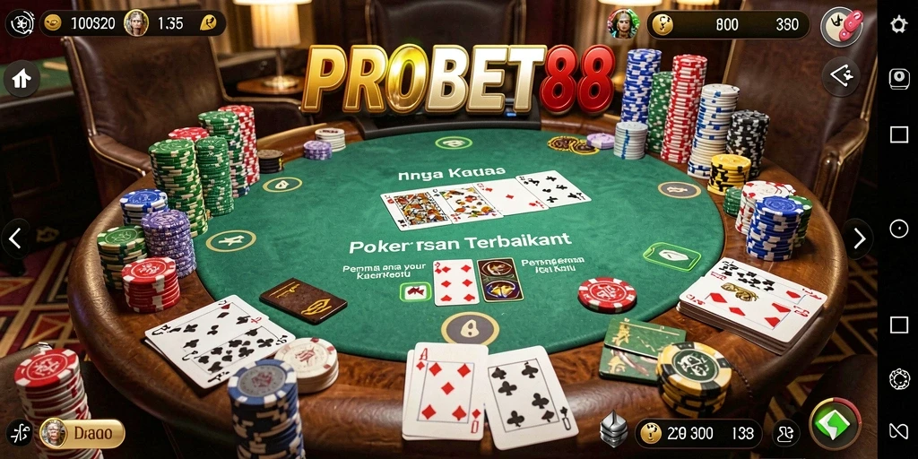 Tampilan menarik dari gameplay Poker di PROBET88.