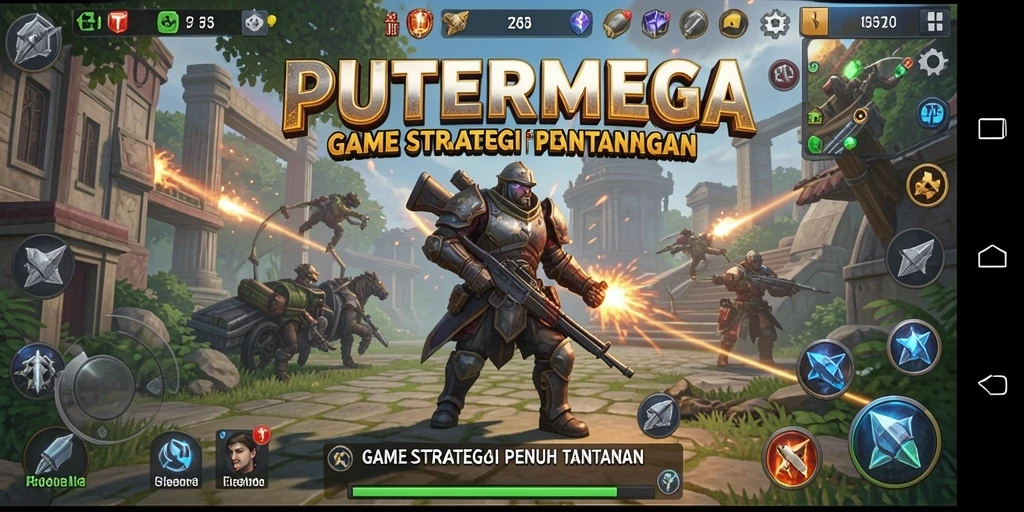 Screenshot PUTERMEGA menampilkan pertarungan strategis antarpemain.