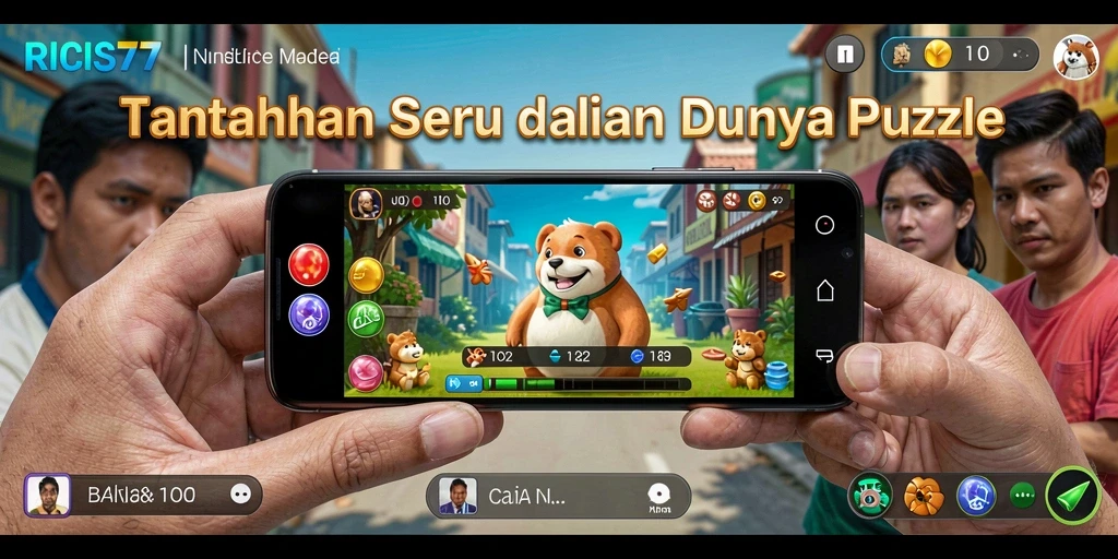 Screenshot gameplay RICIS77 menampilkan tantangan puzzle yang menegangkan.