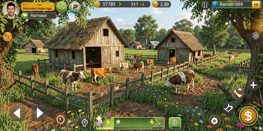 Gameplay menarik dalam ST789 dengan ladang yang subur.