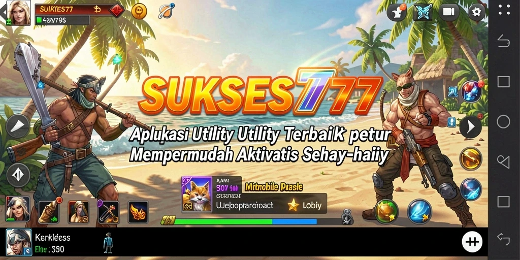 Tampilan antarmuka pengguna aplikasi SUKSES777 yang menarik dan fungsional.