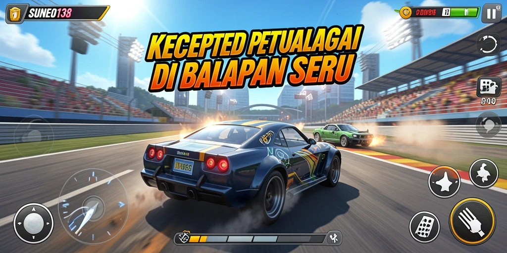 Tampilan gameplay seru di lintasan balap SUNEO138.