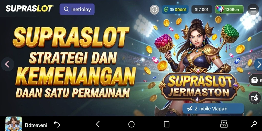 Tampilan screenshot utama SUPRASLOT dengan aksi seru permainan strategi.