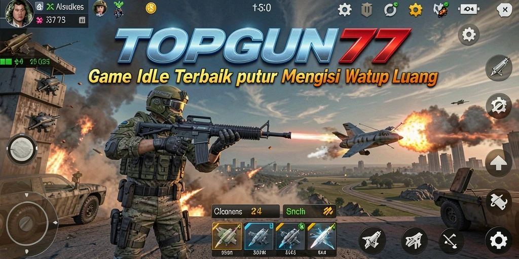 Tampilan gameplay Idle yang menarik dari TOPGUN77.