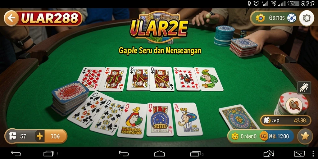 Tangkapan layar gameplay ULAR288 yang menampilkan suasana permainan Gaple.