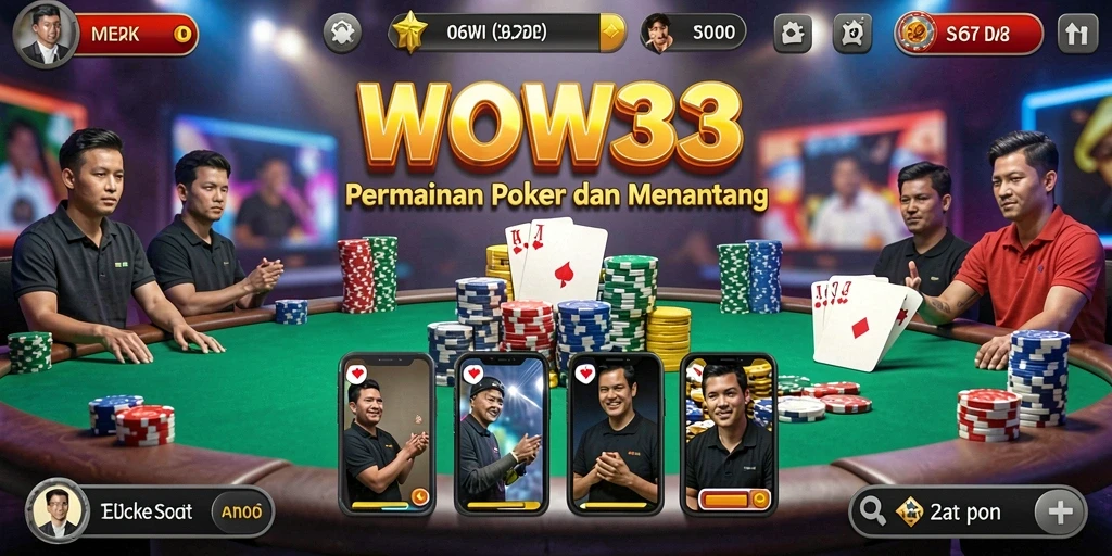 Screenshot gameplay WOW33 menunjukkan keseruan permainan Poker.