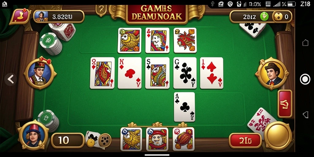 Tampilan antarmuka seru dalam game Domino Z18.